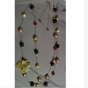 💞🌸💕Betsey Johnson Long Pink Bow Necklace